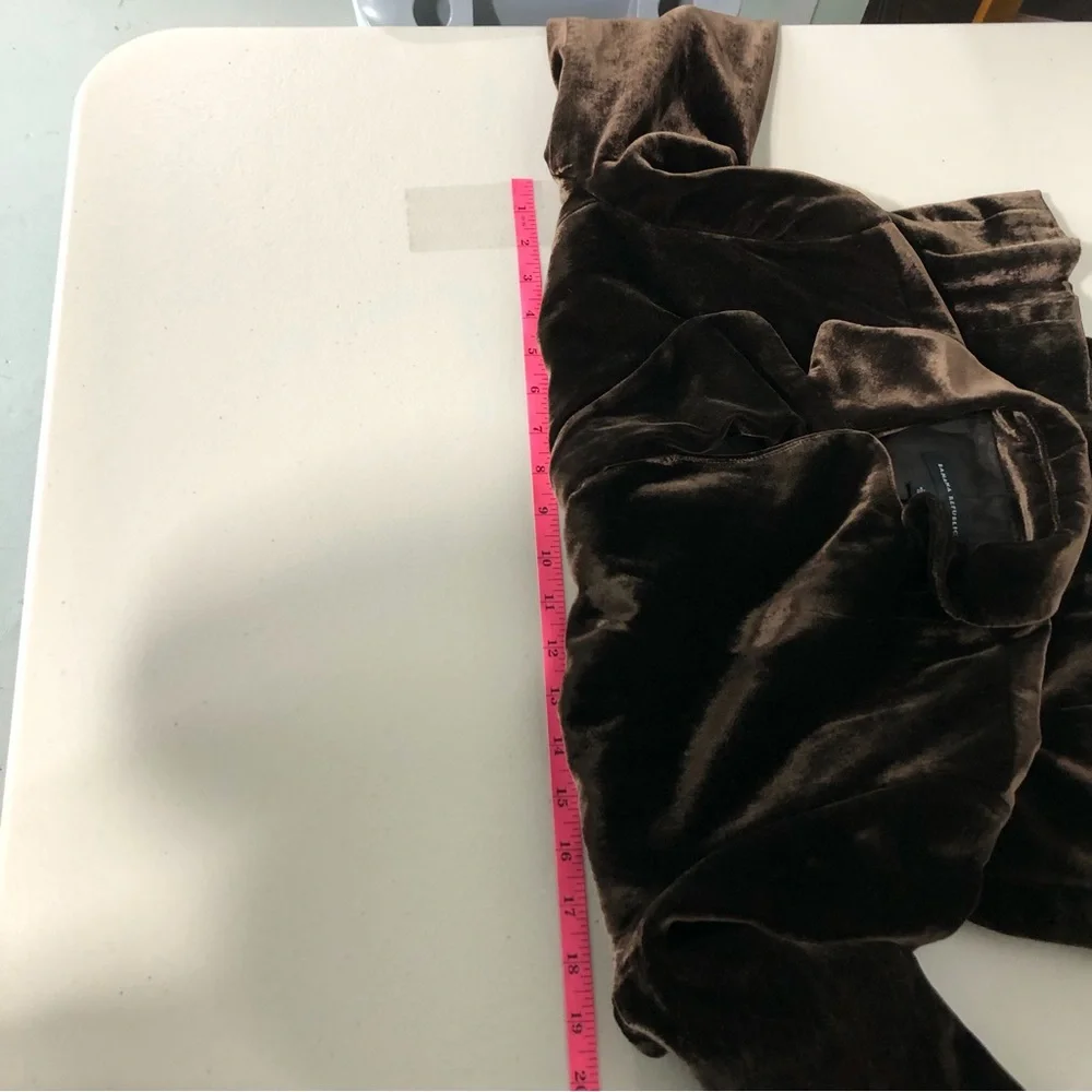 Vtg Y2K Banana Republic Womens Blazer Size 8 Dark Brown‎ Velvet Silk Early 2000s - Picture 8 of 11